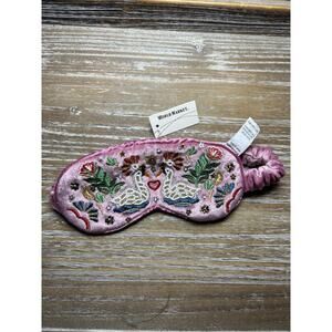 World Market Pink Multicolor Embroidered Velvet Single Sleep Mask